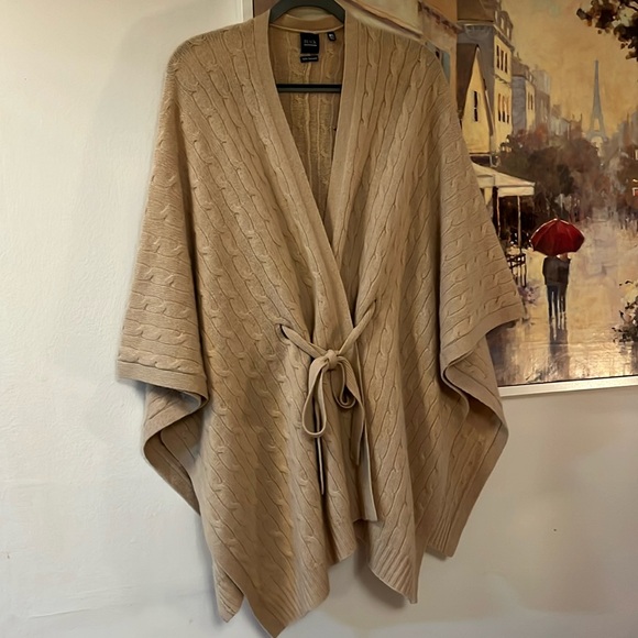 Saks Fifth Avenue Black Label Sweaters - EUC Saks 5th Avenue Cashmere Tie Waist Wrap Sweater Size M/L